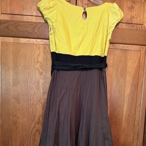 Lithe Anthropologie embroidery stitched fit and flare dress